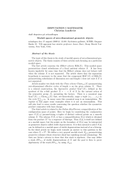 DISPUTATION I MATEMATIK Christian Lundkvist skall