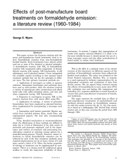 Effects of post-manufacture board treatments on formaldegyde