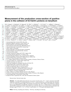 Measurement of the production cross-section of positive pions in the