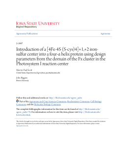 Introduction of a [4Fe-4S (S-cys)4]+