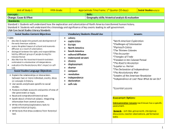 1 Unit of Study 1 Fifth Grade Approximate Time Frame: 1st Quarter