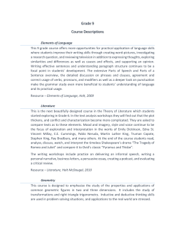 Course Description Grade 9