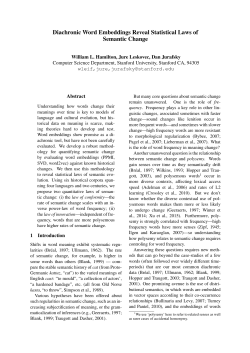 Diachronic Word Embeddings Reveal Statistical Laws of Semantic