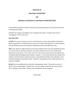 Summary of New Rules of Golf 2014 and Revisions to