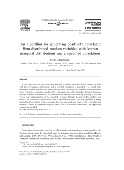 An algorithm for generating positively correlated Beta