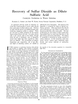 Recovery of Sulfur Dioxide as Dilute Sulfuric Acid
