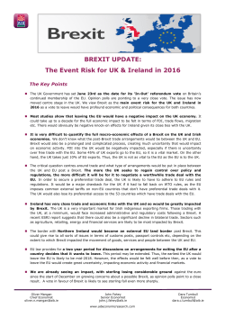 Brexit Overview &ndash; updated March 2016