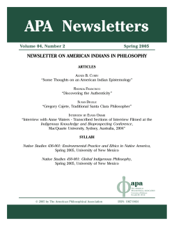 Some Thoughts on an American Indian