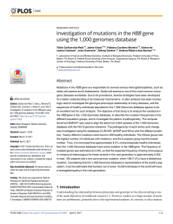 Investigation of mutations in the HBB gene using the 1,000 genomes