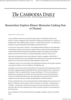 Researchers Explore Khmer Memories Linking