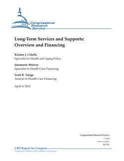 Long-Term Services and Supports: Overview and Financing