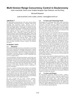 Multi-Version Range Concurrency Control in Deuteronomy