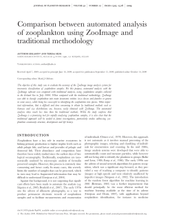 Comparison between automated analysis of zooplankton using
