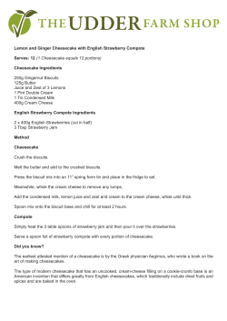 Lemon and Ginger Cheesecake with English Strawberry Compote