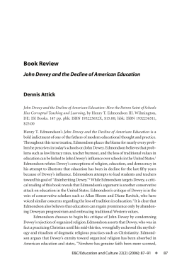 John Dewey and the Decline of American Education - Purdue e-Pubs