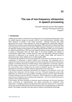 The use of low-frequency ultrasonics in speech