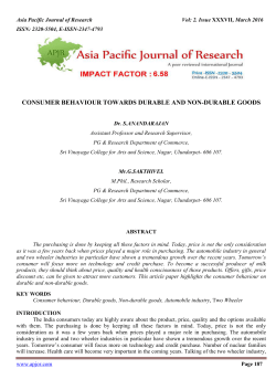 CONSUMER BEHAVIOUR TOWARDS DURABLE AND NON
