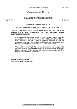South African Schools Act: Regulations
