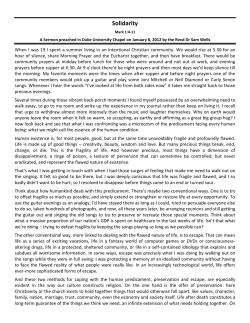 Solidarity - Duke University Chapel