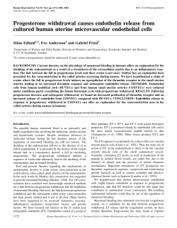 Progesterone withdrawal causes endothelin release from cultured