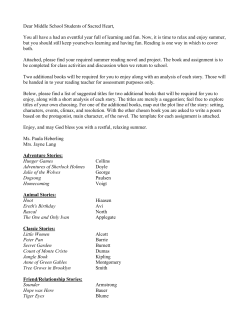 Dear Middle School Students of Sacred Heart, You all have a had