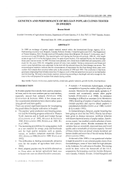 Genetics and performance of Belgian poplar clones tested in