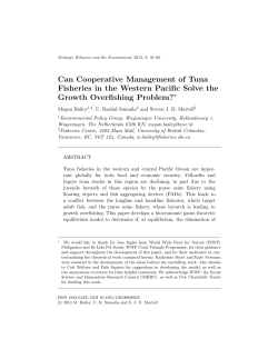 Can Cooperative Management of Tuna Fisheries in the