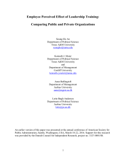 Employee Perceived Effect of Leadership Training: Comparing