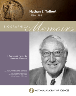 Nathan E. Tolbert - National Academy of Sciences