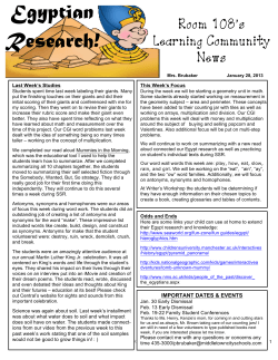 Egyptian Research! - Middletown City Schools