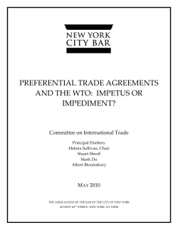 preferential trade agreements and the wto: impetus or impediment