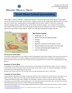 Tennis Elbow (Lateral Epicondylitis)