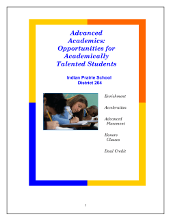 Opportunities for Academically Talented Students