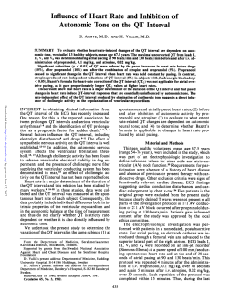 Influence of Heart Rate and Inhibition of Autonomic
