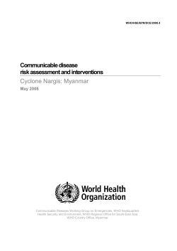 Communicable disease risk assessment and interventions Cyclone