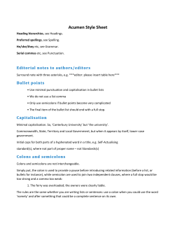 Editorial Style Sheet