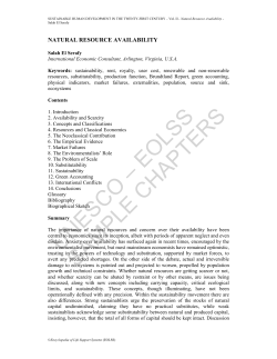 Natural Resource Availability