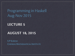 Lecture 5 - Chennai Mathematical Institute