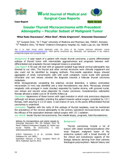 World Journal of Medical and Surgical Case Reports Insular Thyroid
