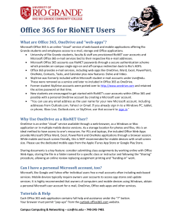 Office 365 for RioNET Users