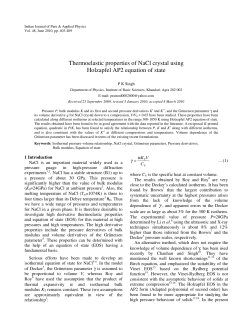 Thermoelastic properties of NaCl crystal using Holzapfel AP2