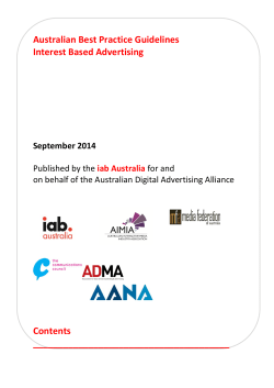Australian Best Practice Guidelines Interest Based Advertising