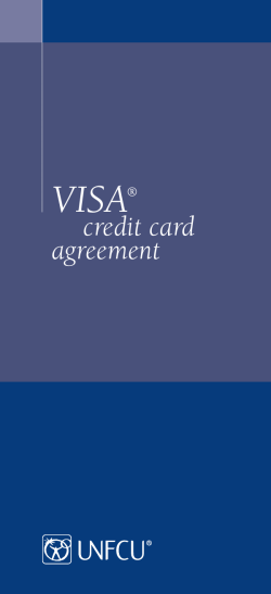 VISA &reg; Credit Card Agreement