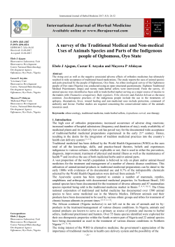 A survey of the Traditional Medical and Non
