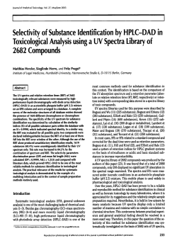 Selectivity of Substance Identification by HPLC