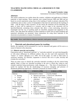 ense&ntilde;ar matem&aacute;ticas con recursos de ajedrez