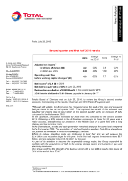 Second quarter and first half 2016 results