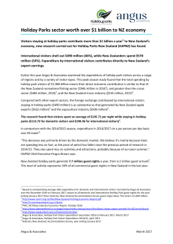 Holiday Parks sector worth over $1 billion to NZ economy