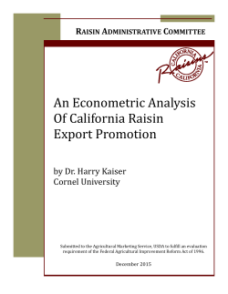 Econometric Analysis Coversheet 2015