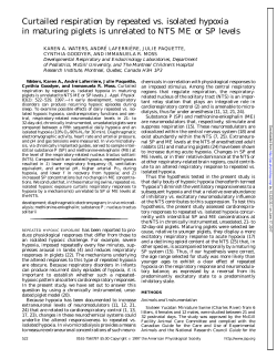 Curtailed respiration by repeated vs. isolated hypoxia in maturing